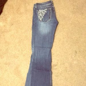 Dark blue Miss Me jeans with bedazzled booty